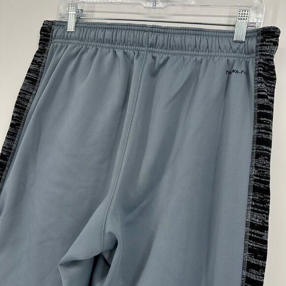 Vintage y2k Nike Men's L therma fit grey Wide Leg Baggy Sweatpants synch ankles - Picture 7 of 9